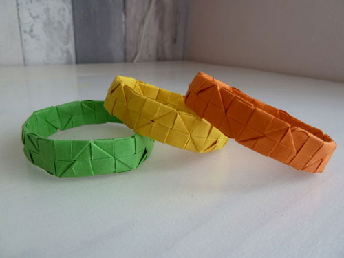 Origami apyrankė iš kvadratų