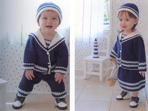 Jūrininko kostiumas rankomis jo sūnui ar dukrai