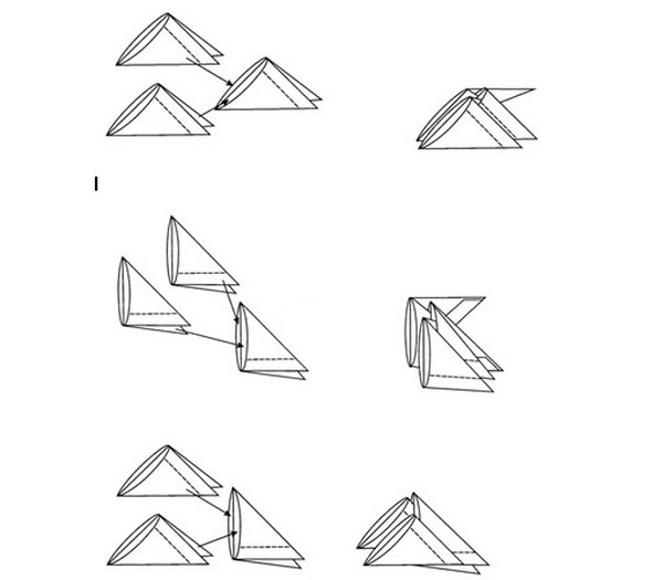 Moduliniai origami: Gyvūnai - surinkimo schemos