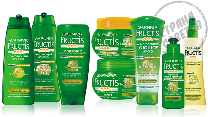 "Garnier Fructis" mityba ir gaivinimas "Garnier Fructis" mityba ir gaivinimas