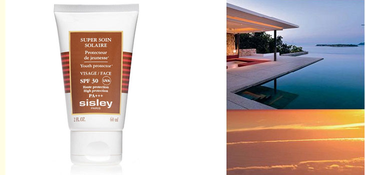 Įdegis iš buteliuko: nuo saulės nuo spuogų atspalvio atspalvio "Sisley Tinted Sun Care"
