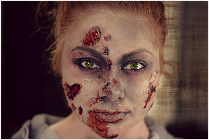 Zombie Makeover for Halloween: nuotrauka, vaizdo kaip padaryti savo rankas