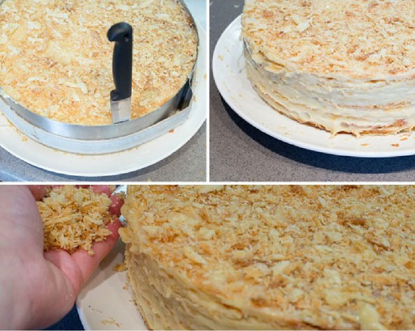 Tortas "Napoleonas", receptai su nuotrauka namuose: klasikiniai (sovietiniai), su krevetėmis, su kondensuotu pienu, iš kepinio pyrago