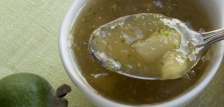 Jam iš feijoa be virimo, receptas gyvam džemui su nuotrauka